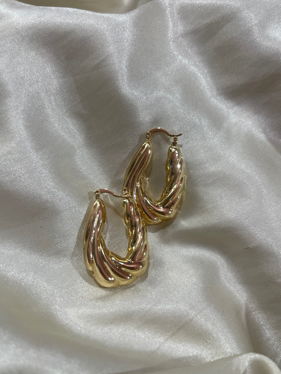 Twisted Chunky Hoops- Stainless Steel