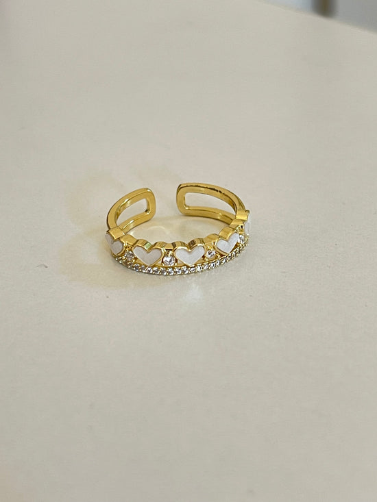 Mini Hearts Gold Plated Ring