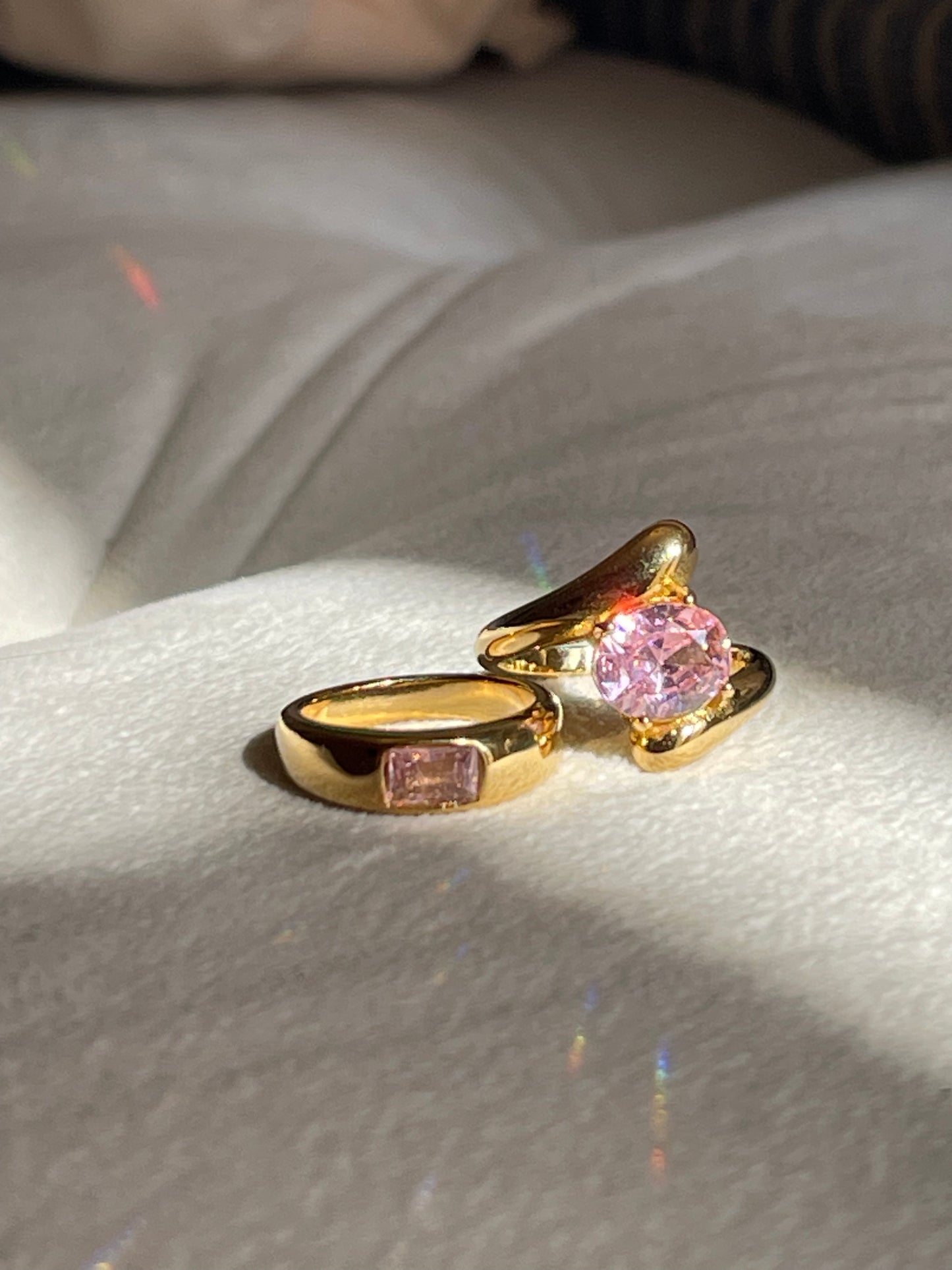 Pink Statement Ring- Stainless Steel
