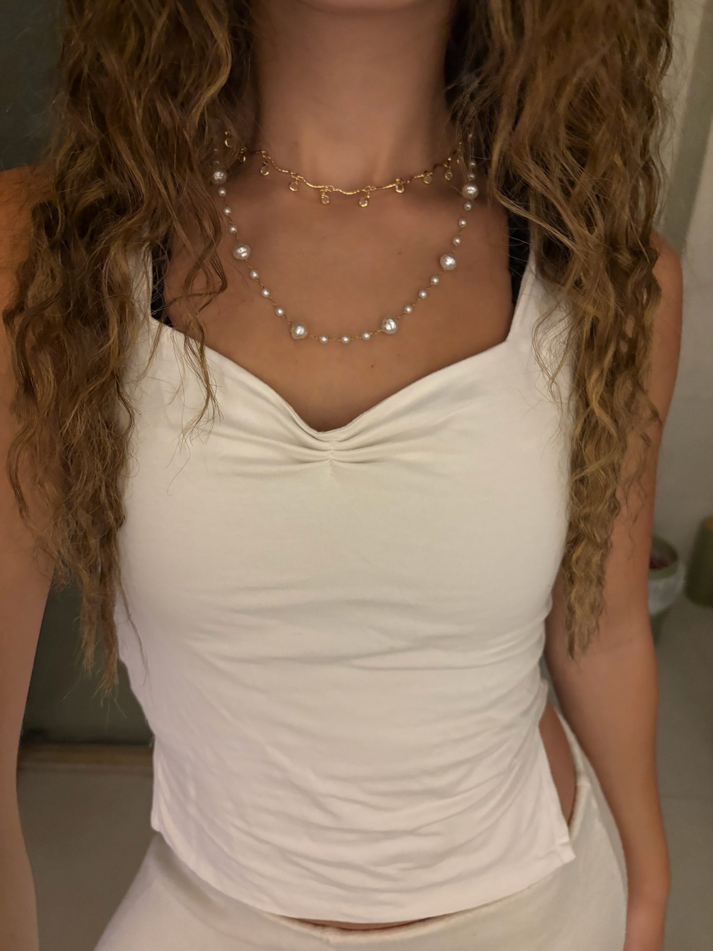 everyday pearl choker (stainless steel)