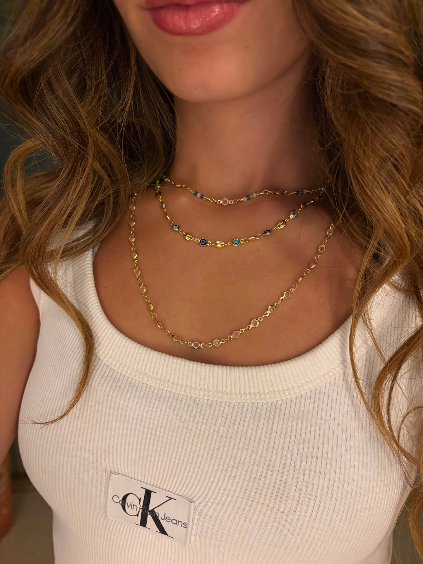 evil eye choker (gold plated)