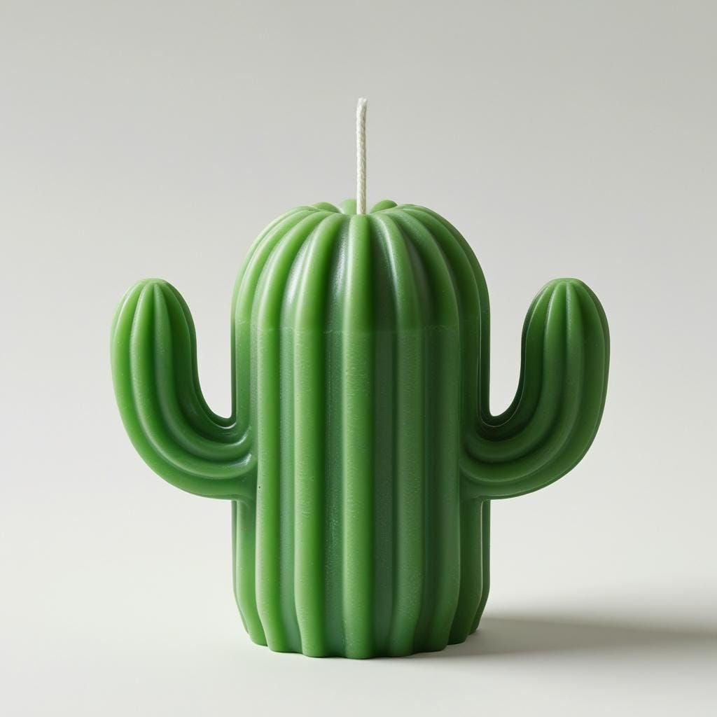 Green Cactus Candle