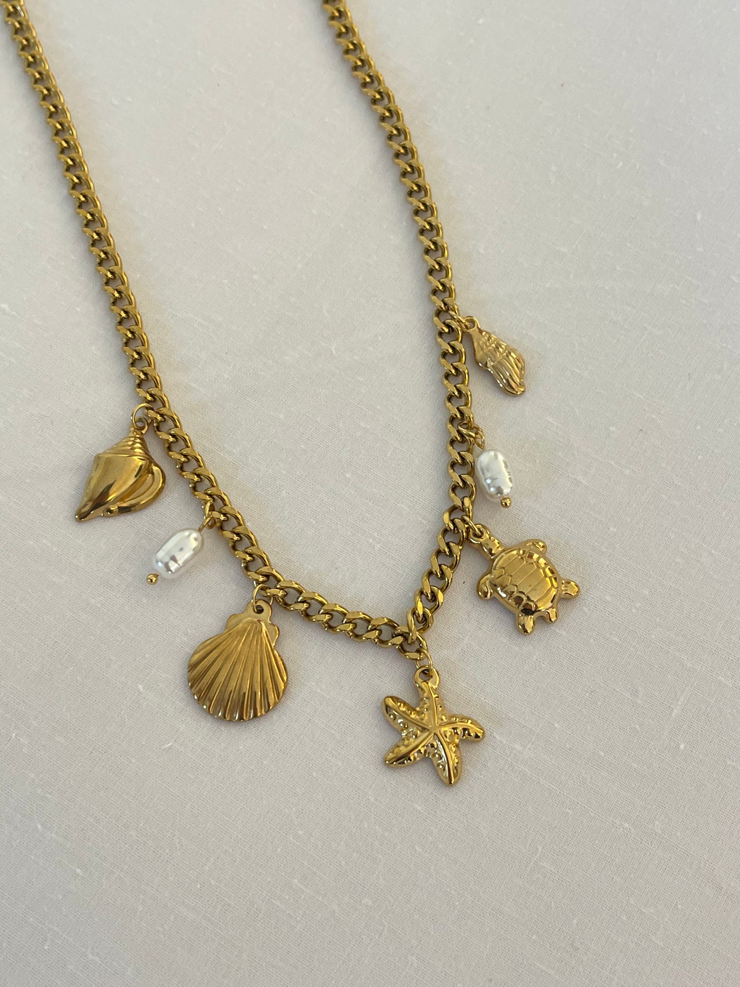Summer Starfish Charm Necklace- Stainless Steel