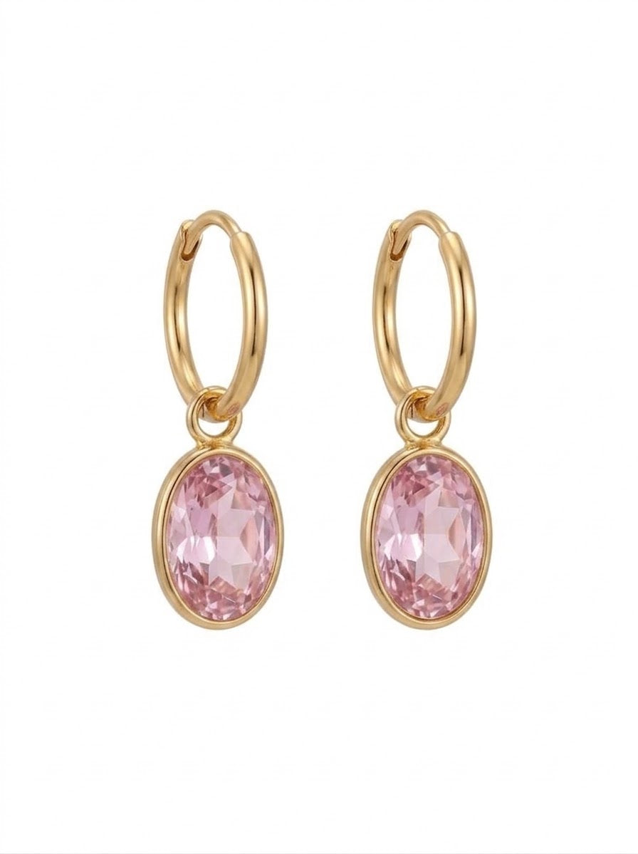 colorful stone hoops (stainless steel)