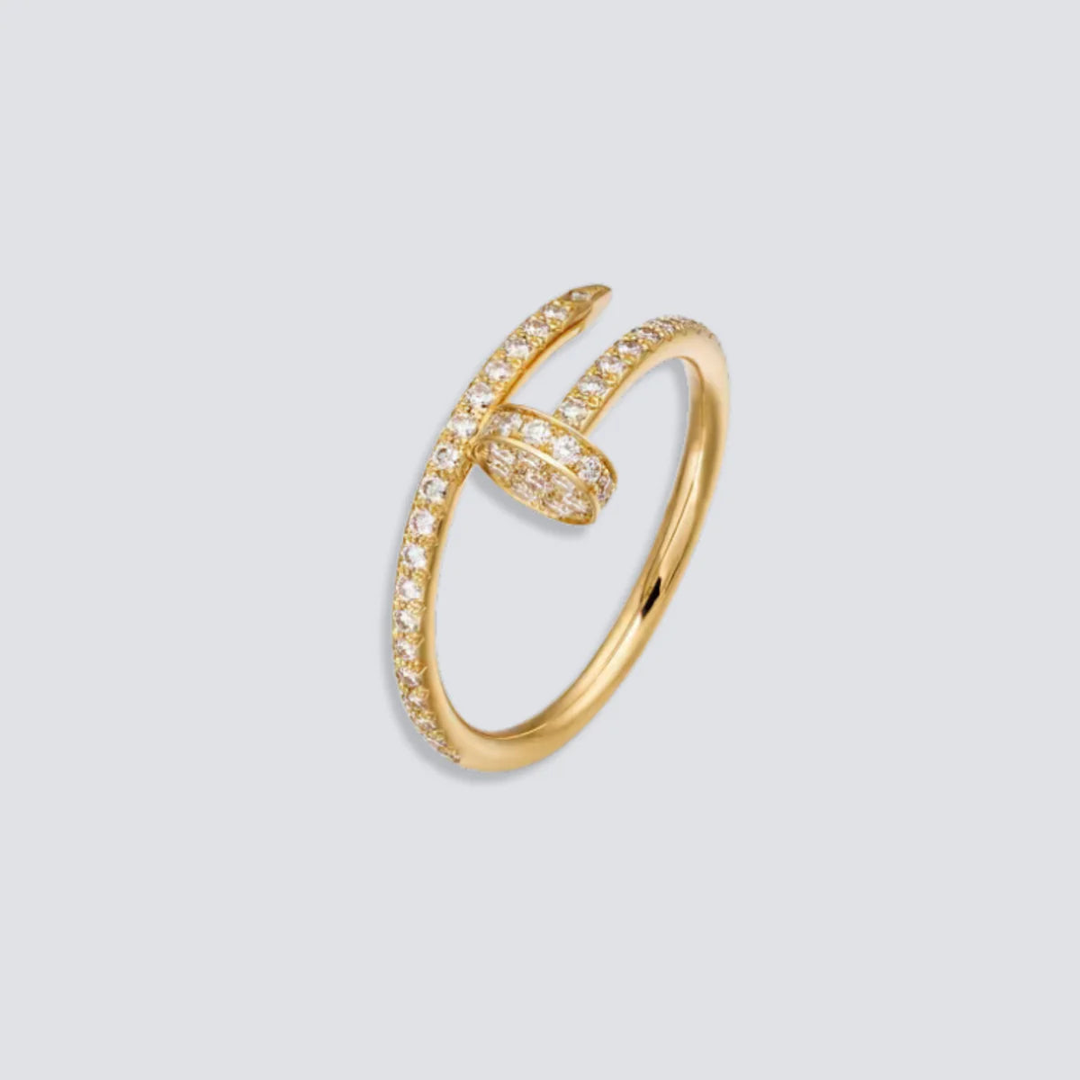 Crystal Nail Ring (Gold Plated)