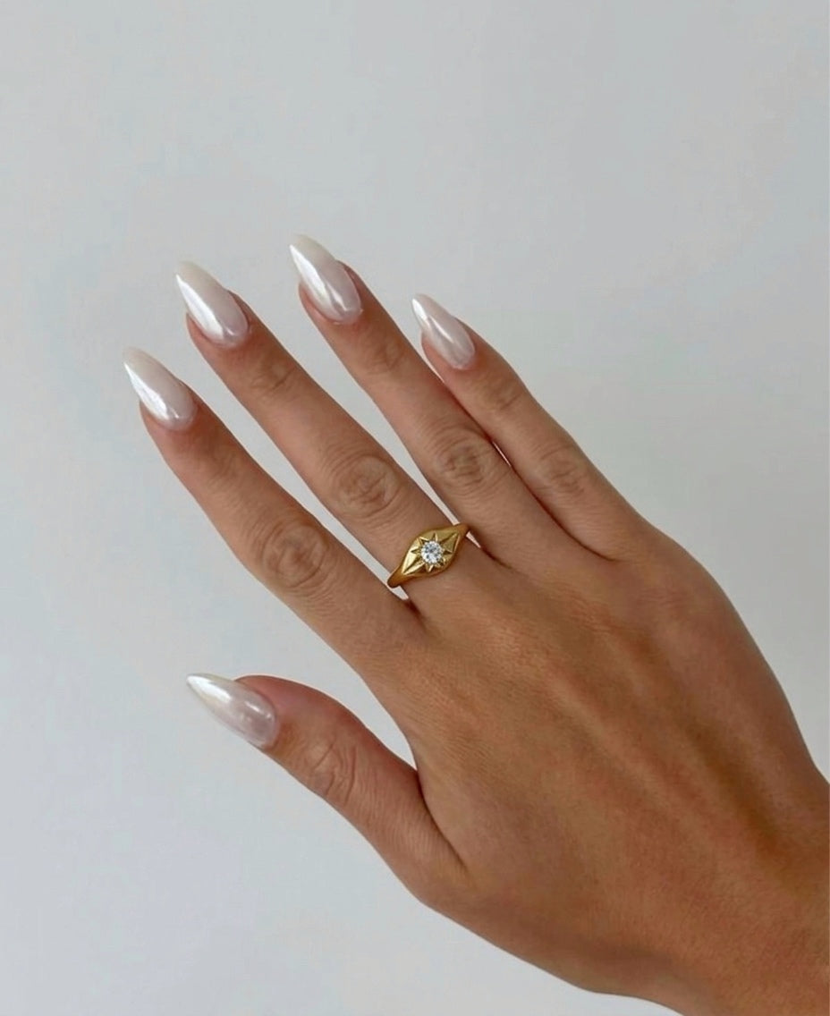 Dainty Crystal Ring (Stainless Steel)