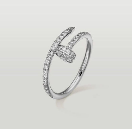 Crystal Nail Ring (Gold Plated)