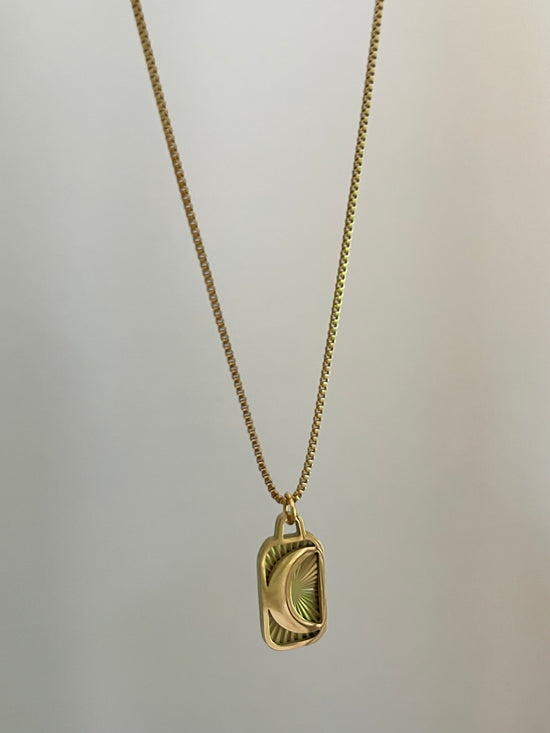 Moon Frame Necklace (Stainless Steel)