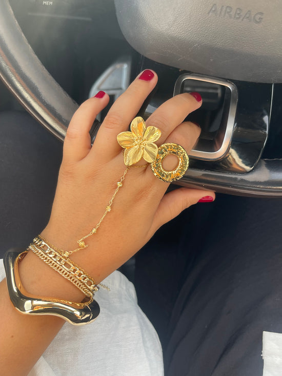 Curvy Chunky Gold Bangle (Gold Plated)