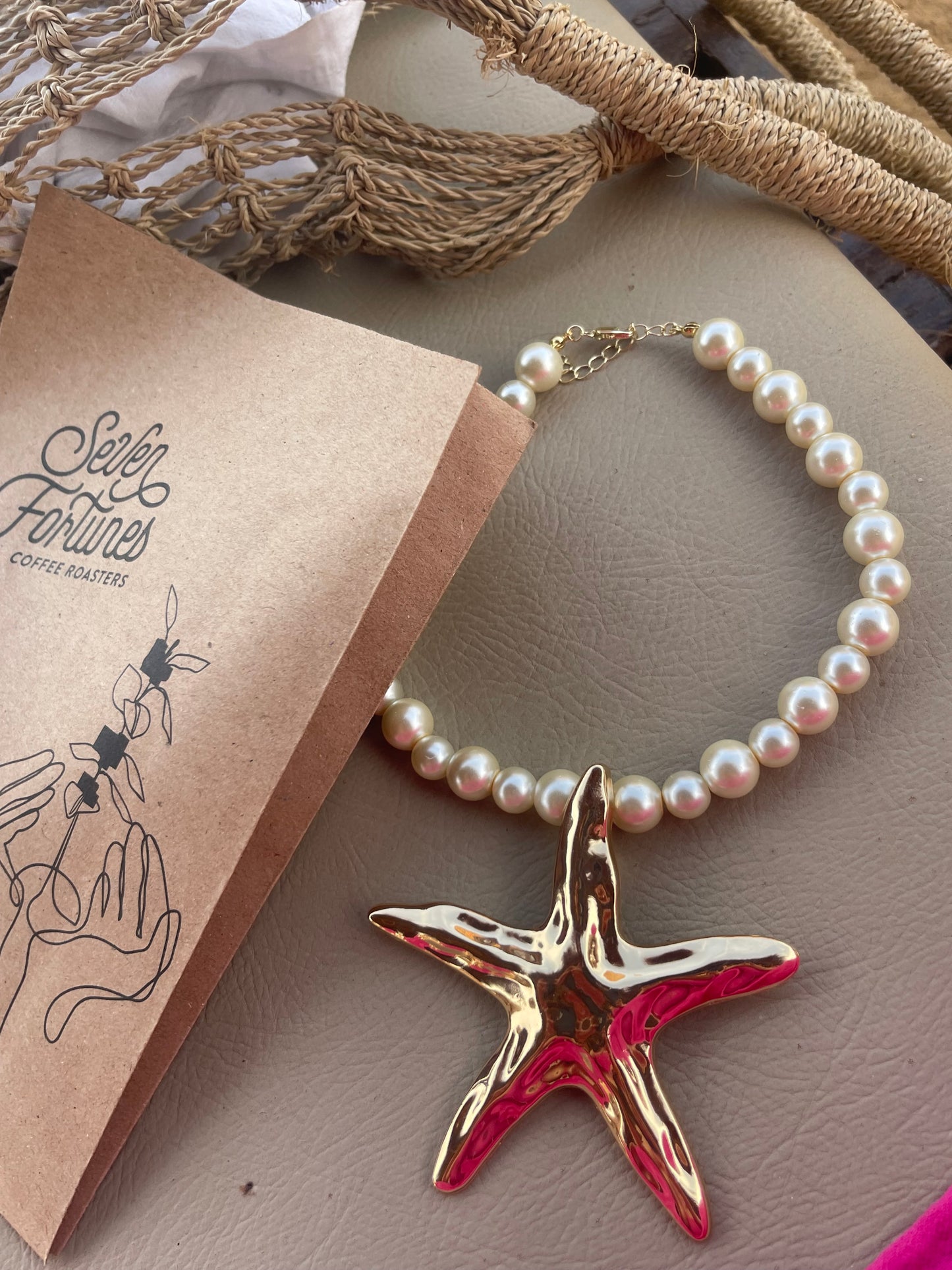 Statement Pearl Starfish Statement Necklace