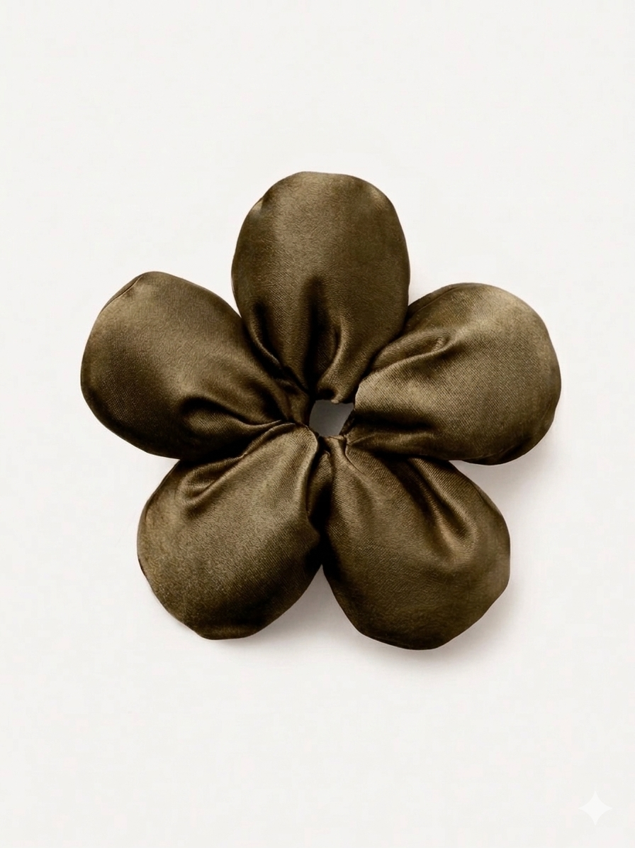 Jumbo Flower Satin Scrunchie