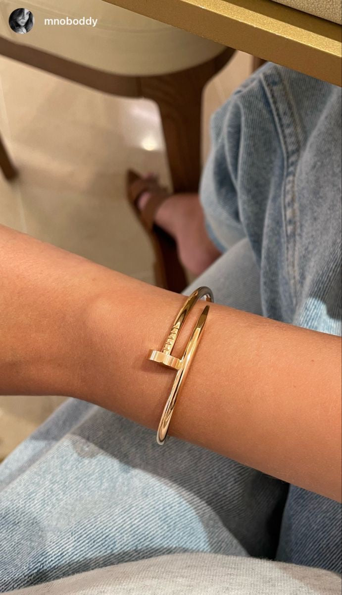 Nail Cuff Bracelet (Gold Plated)