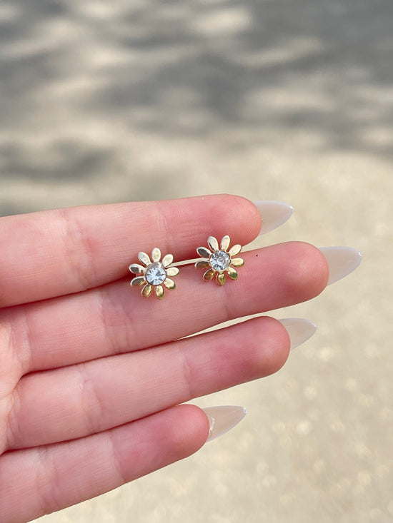 Mini Crystal Flowers Earrings