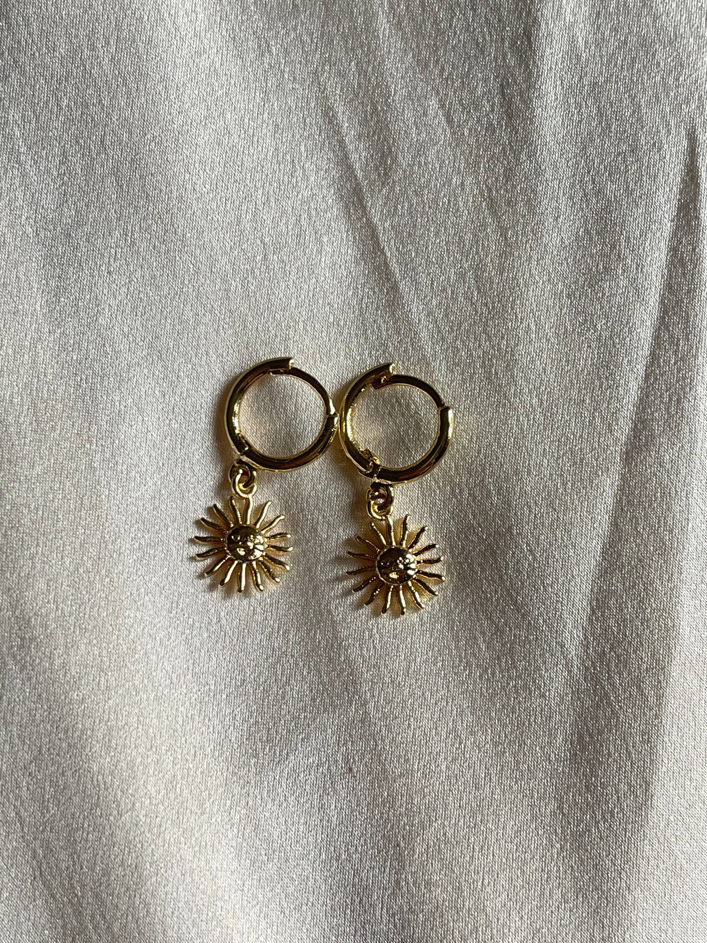 Sun Dangle Hoops (Gold Plated)