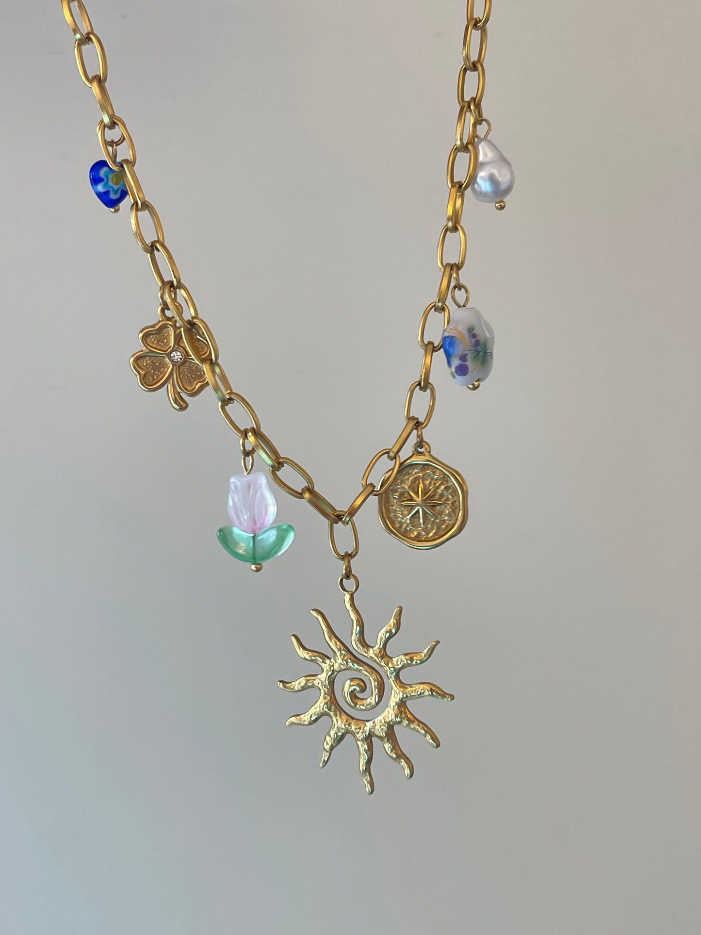 Sunlight Charm Necklace- Stainless Steel