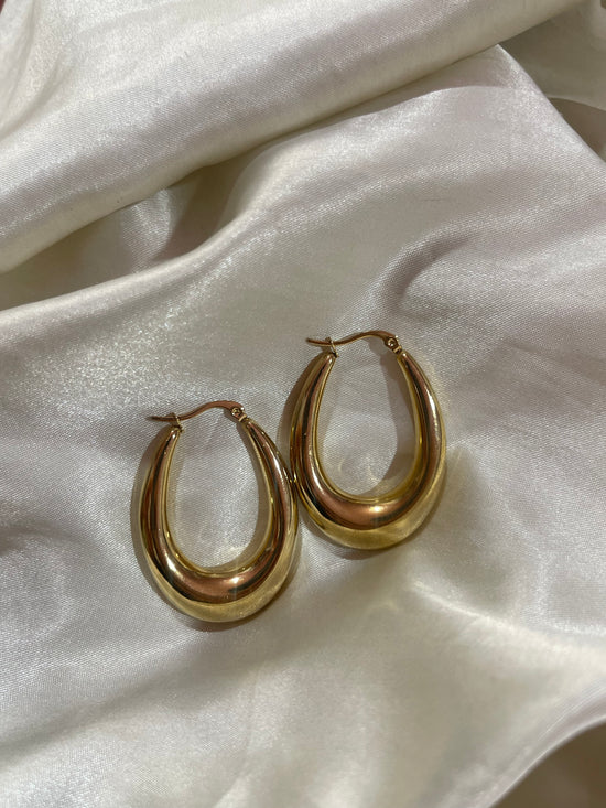 Oval Chunky Hoops- Stainless Steel