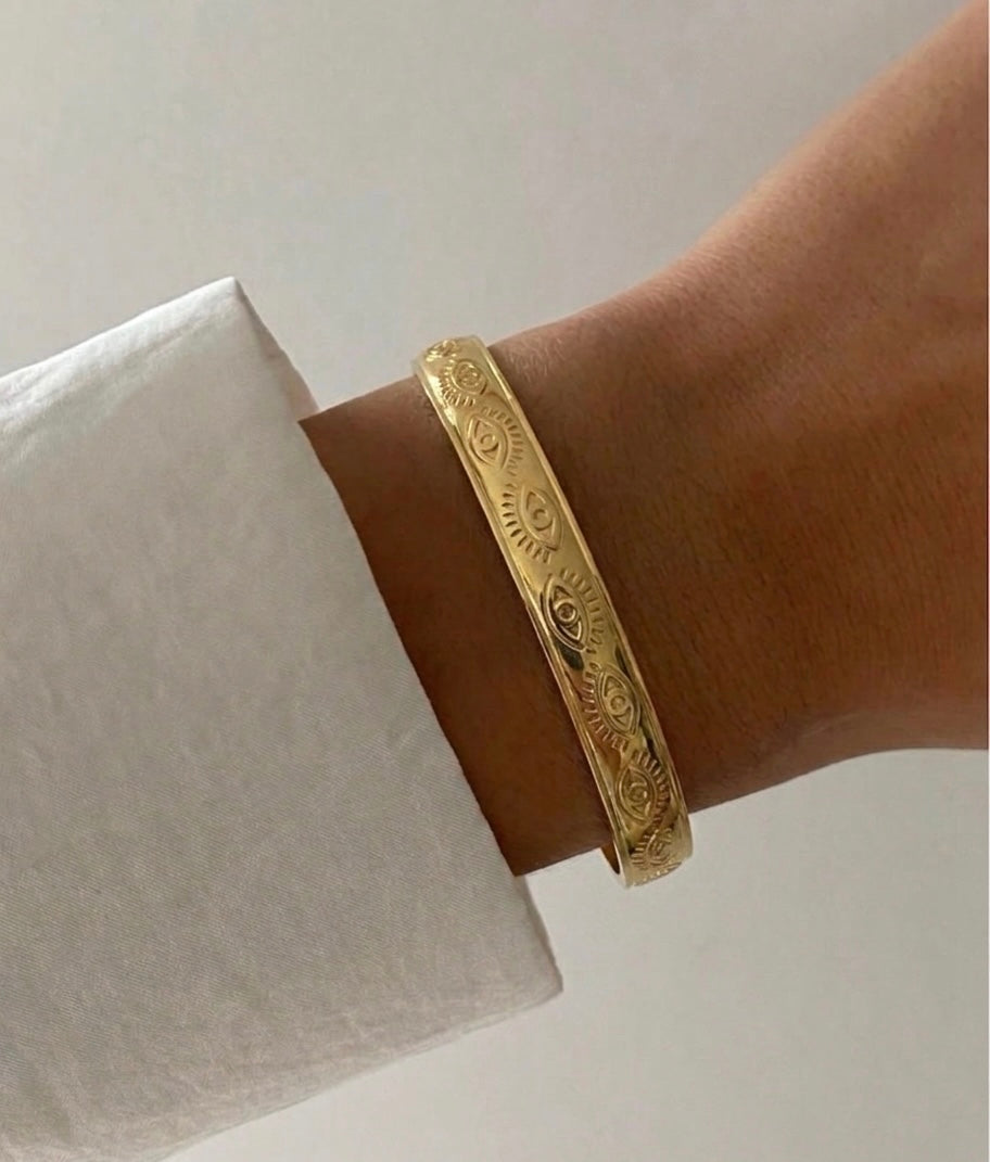 Evil Eye Cuff Bracelet (Stainless Steel)