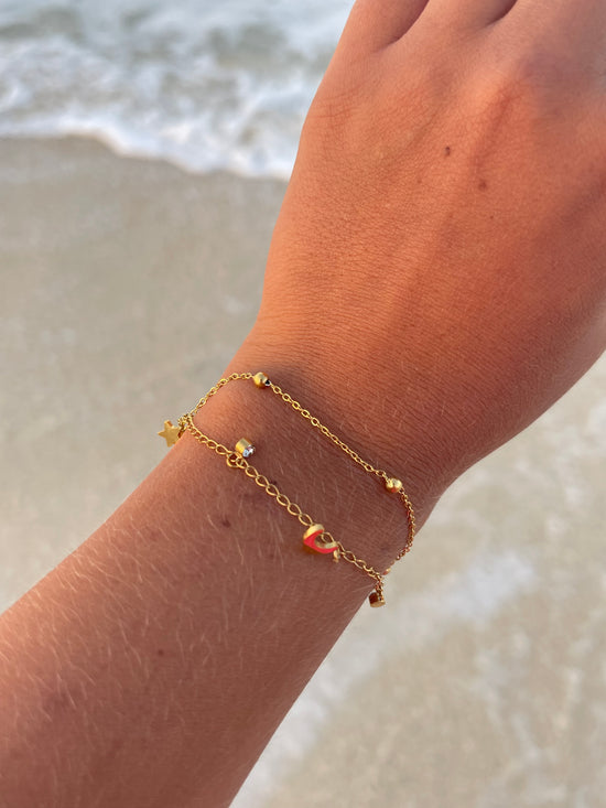 Sun Moon Bracelet Stack (Stainless Steel)