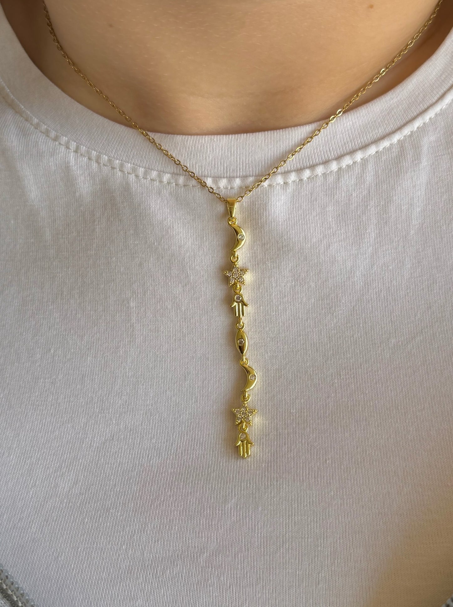 Celestial Drop Necklace - Gold Plated