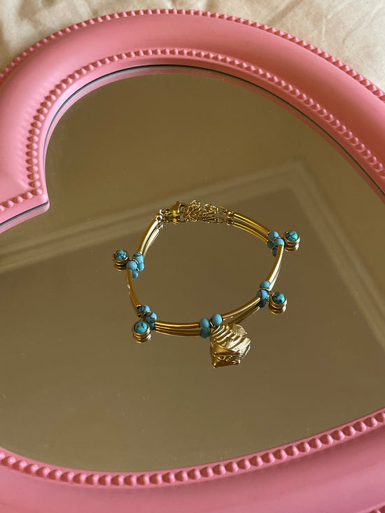 Blue Stones Fish Bracelet (Stainless Steel)