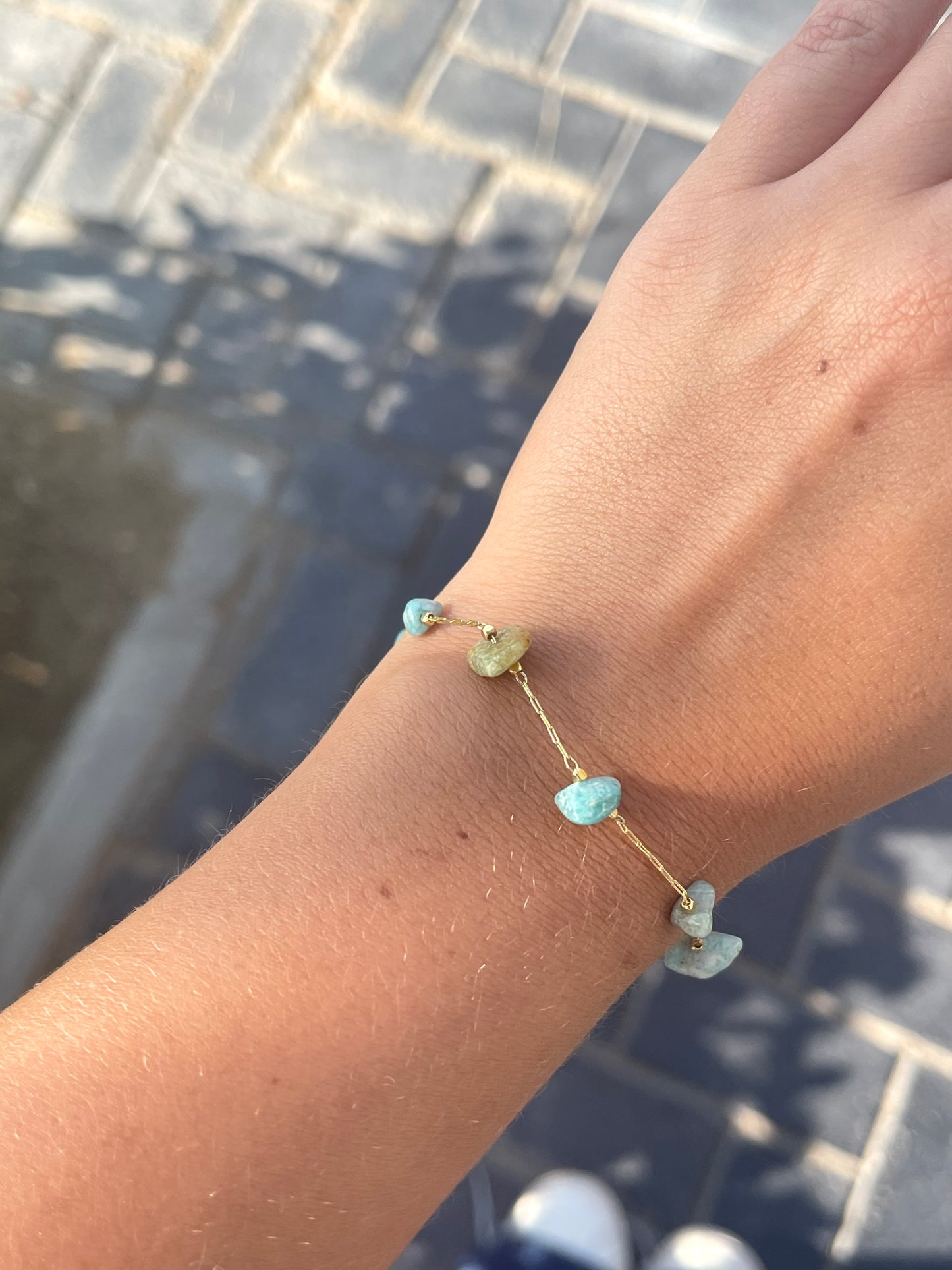 Blue Stones Bracelet (Gold Plated)