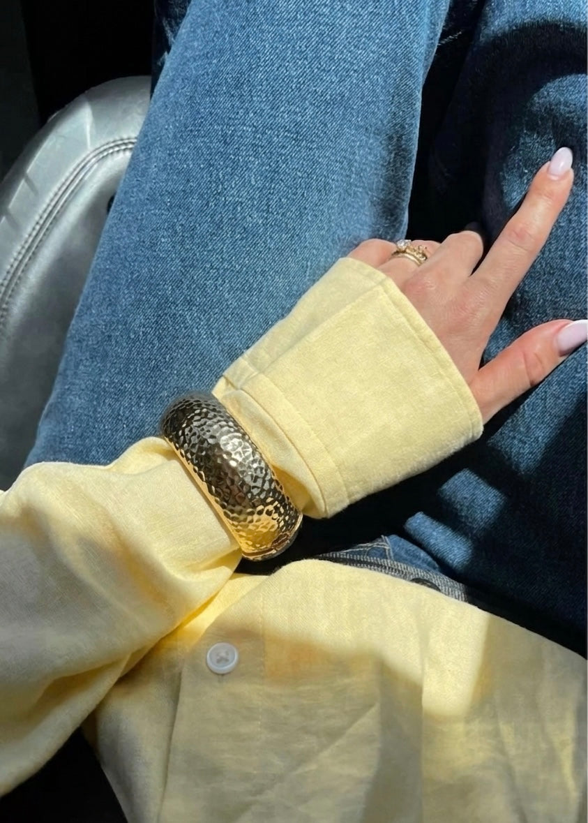Textured Gold Bangle (Gold Plated) - Exclusive