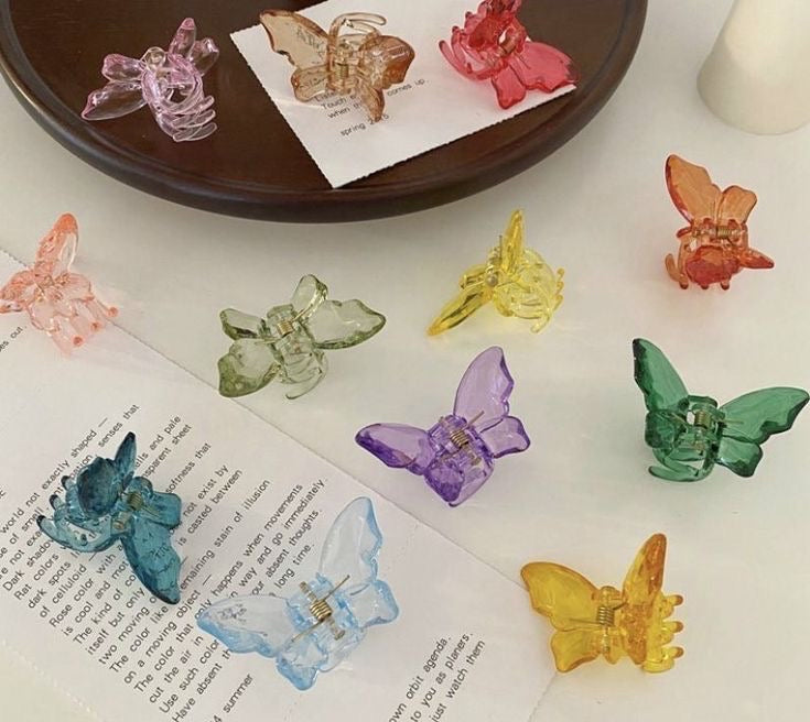 Mini Crystal Butterfly Claw Clips