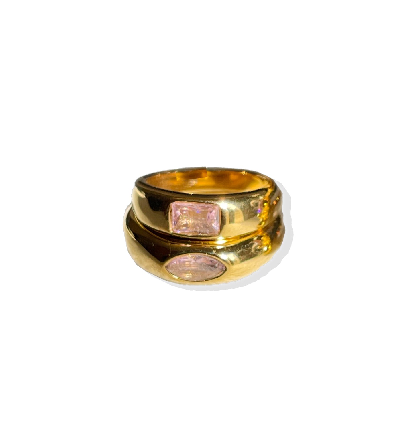 Pink Chunky Rings- Stainless Steel