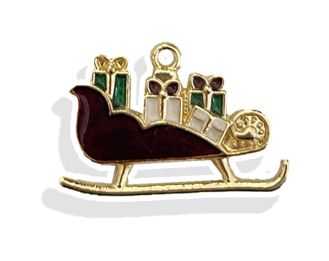 Santa's Sleigh- Gold Plated Charm