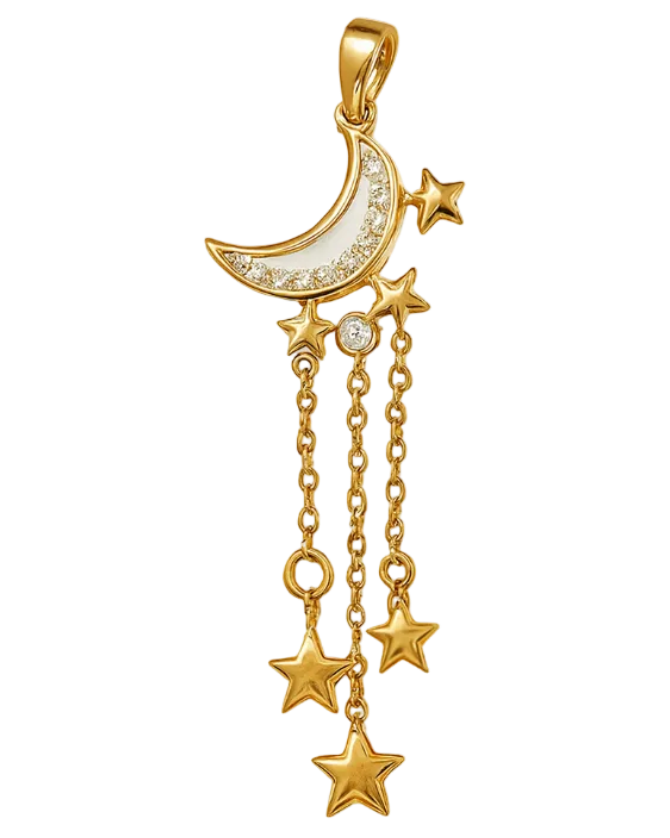 Dangled Moon- Gold Plated