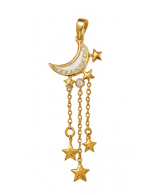 Dangled Moon- Gold Plated