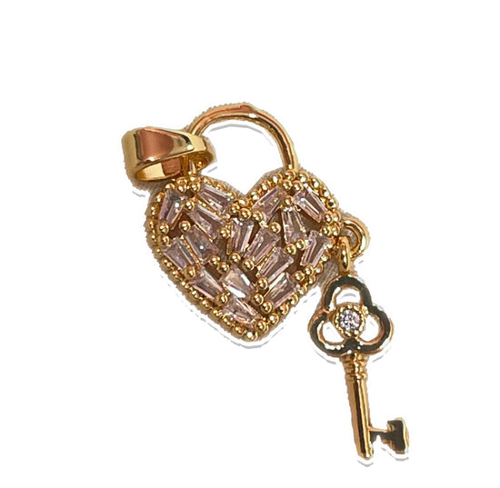 Heart-Lock Charm- Gold Plated