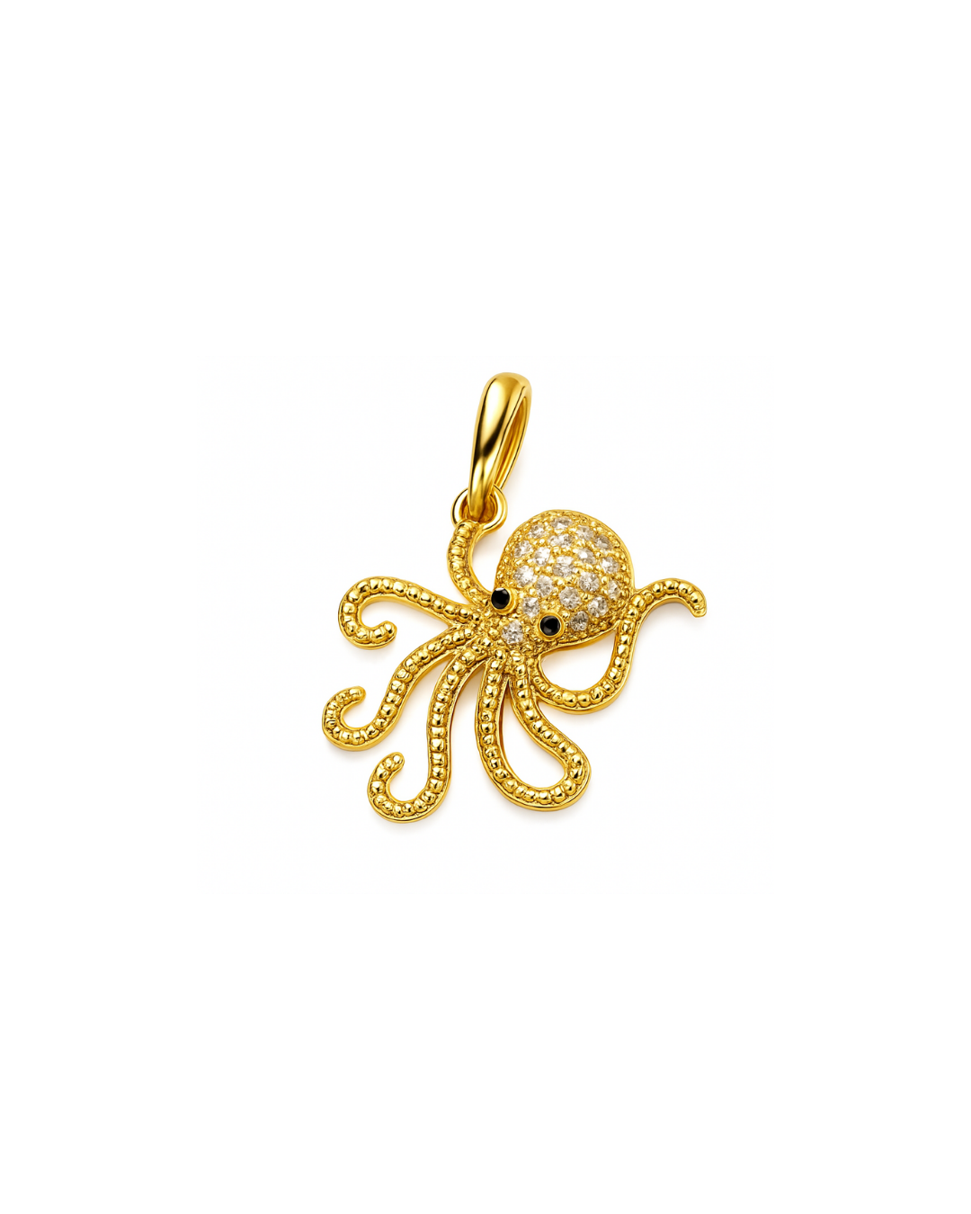 Silly Octopus Charm- Gold Plated
