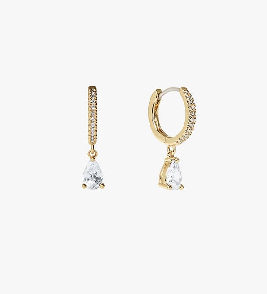 Crystal Hoop Earrings (Gold Plated)