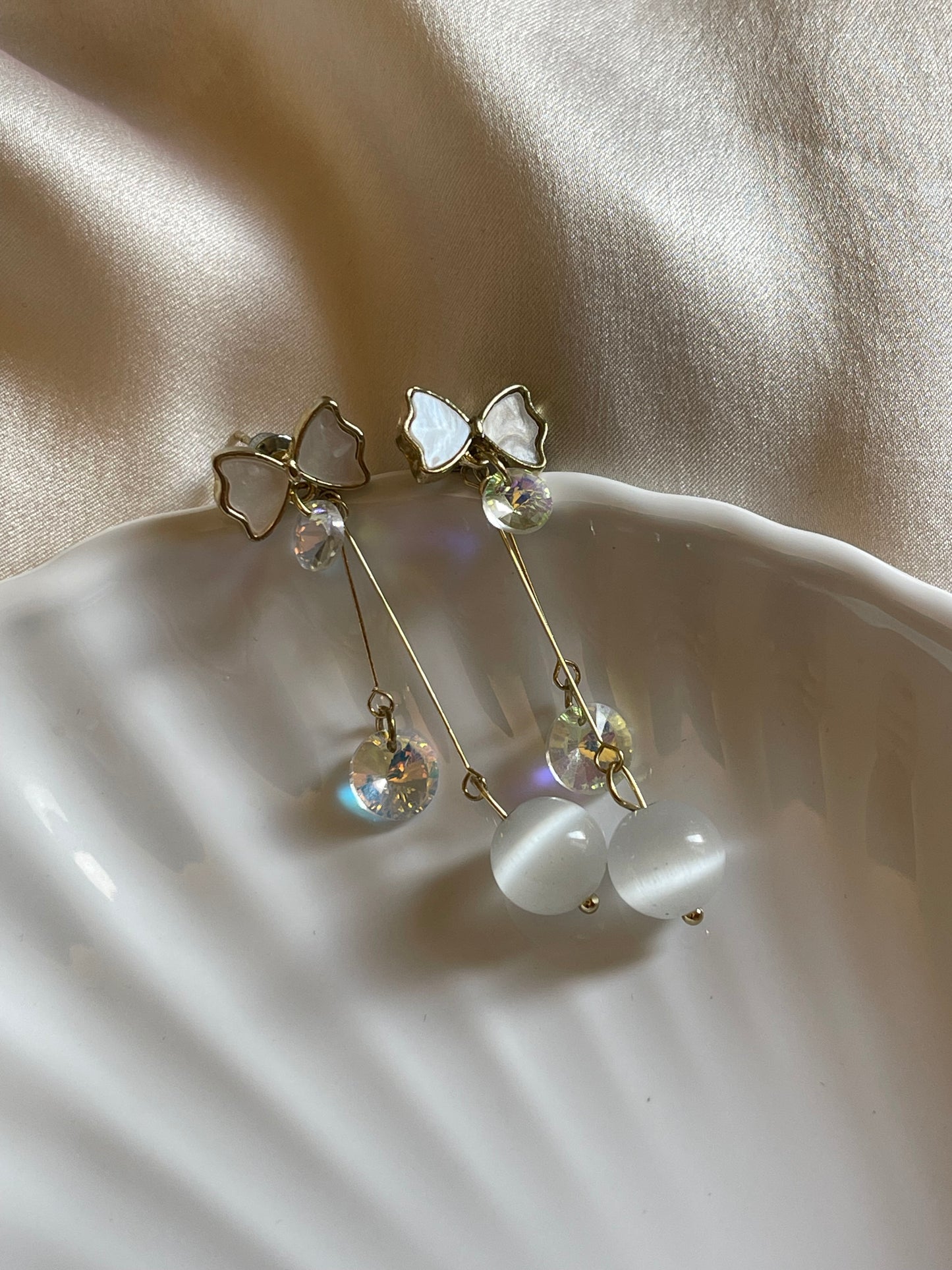 Butterfly Pearl Drop Earrings