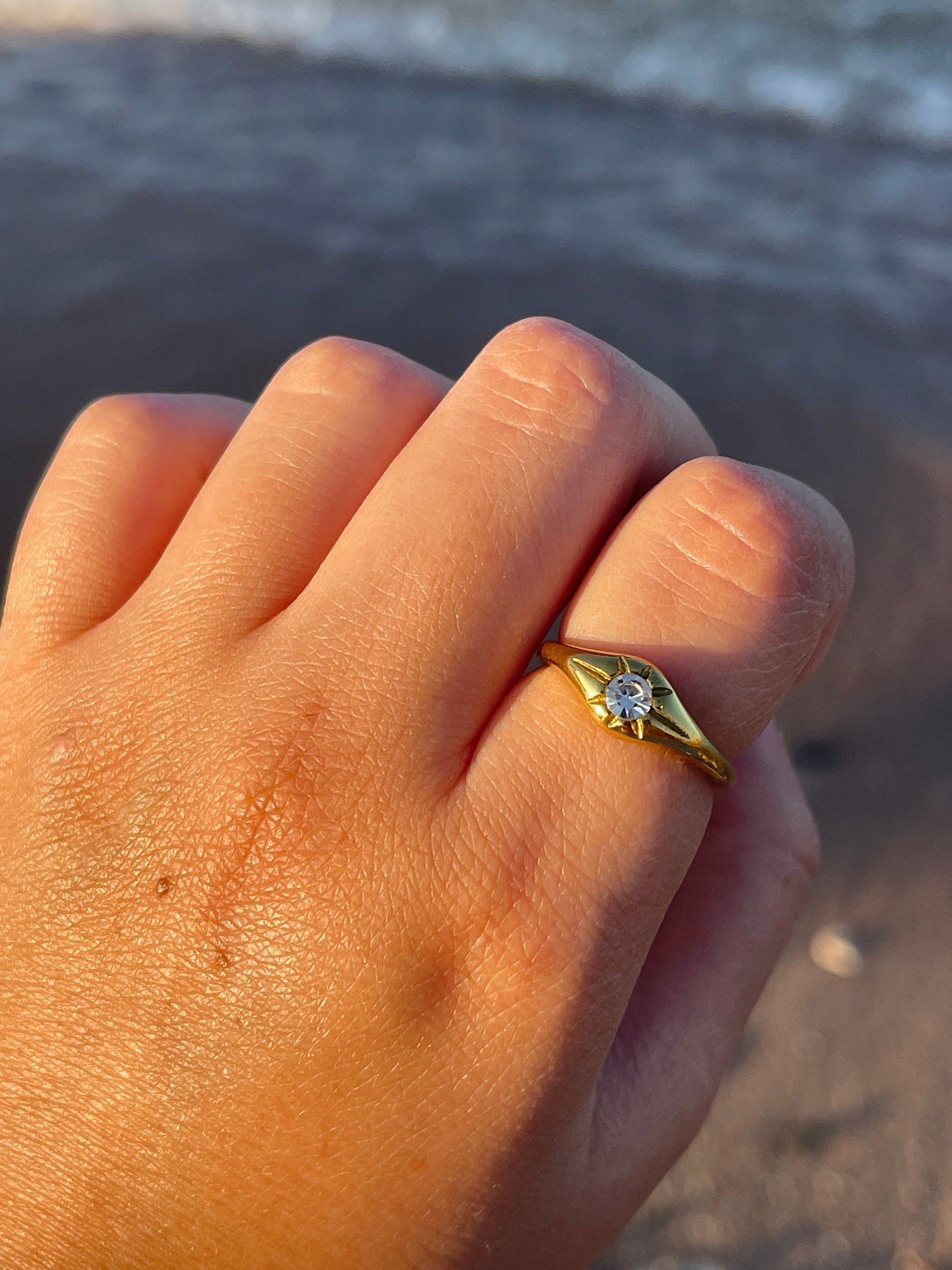 Dainty Crystal Ring (Stainless Steel)