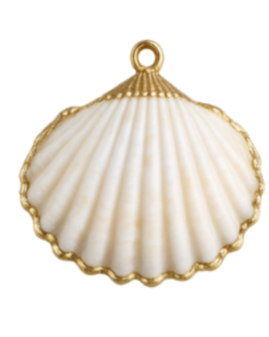 White Shell- Gold Plated