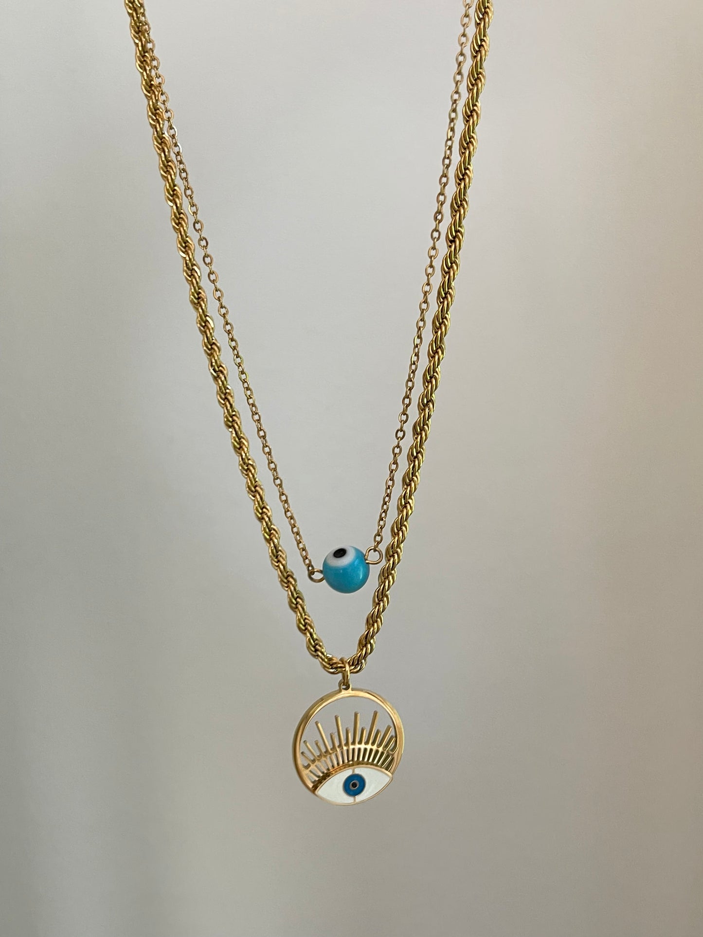 Evil Eye Layered Necklace (Stainless Steel)