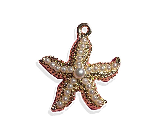 Pearl Starfish Charm- Gold Plated