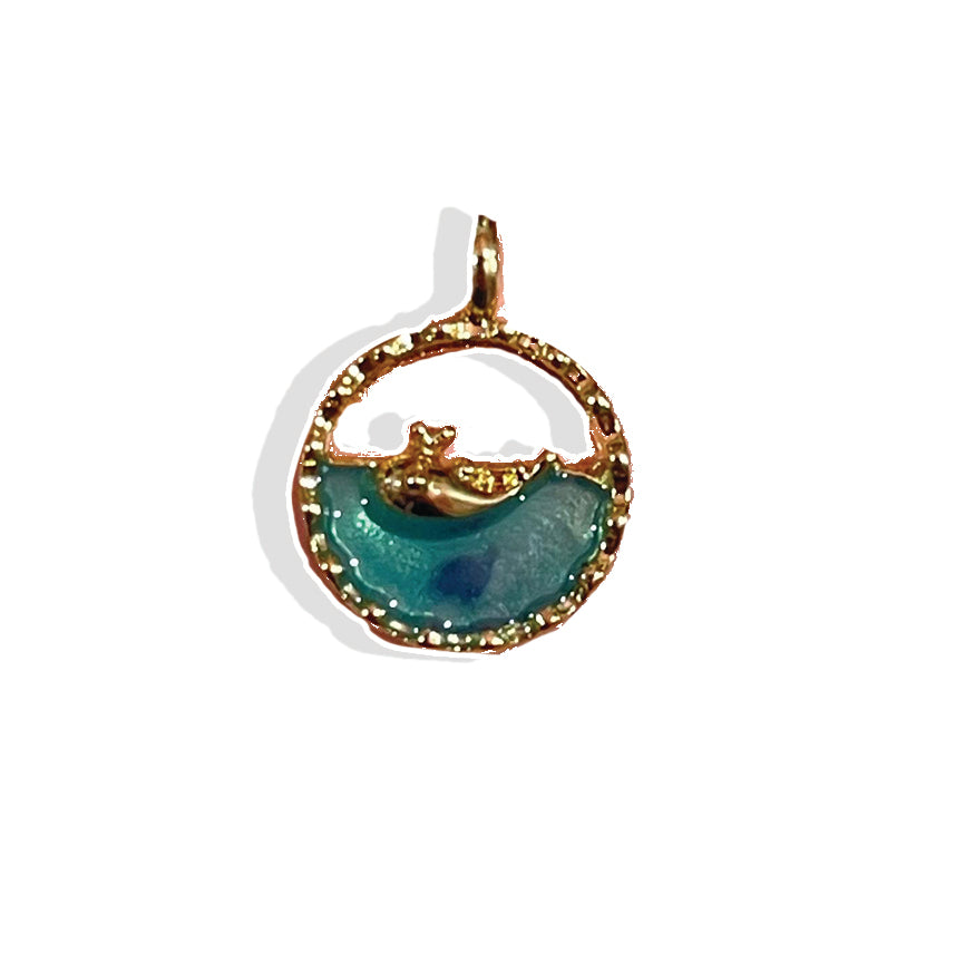 Swimming Dolphin Charm- Gold Plated