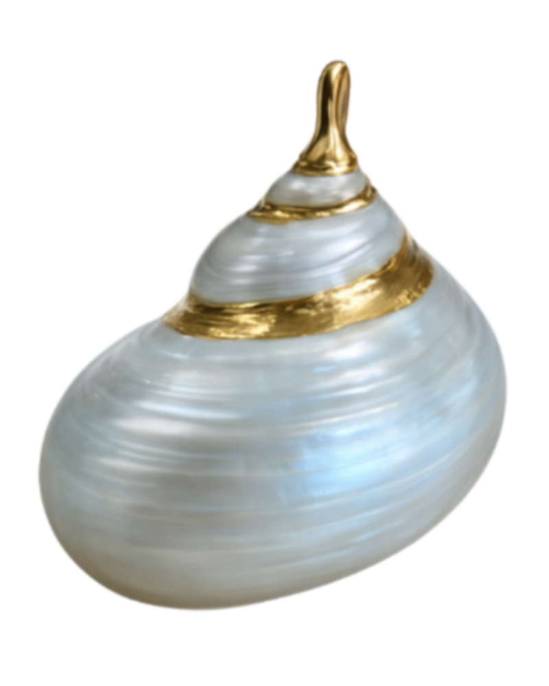 Pearl Seashell Charm- Gold Plated