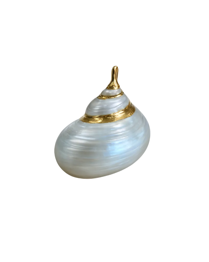 Pearl Seashell Charm- Gold Plated
