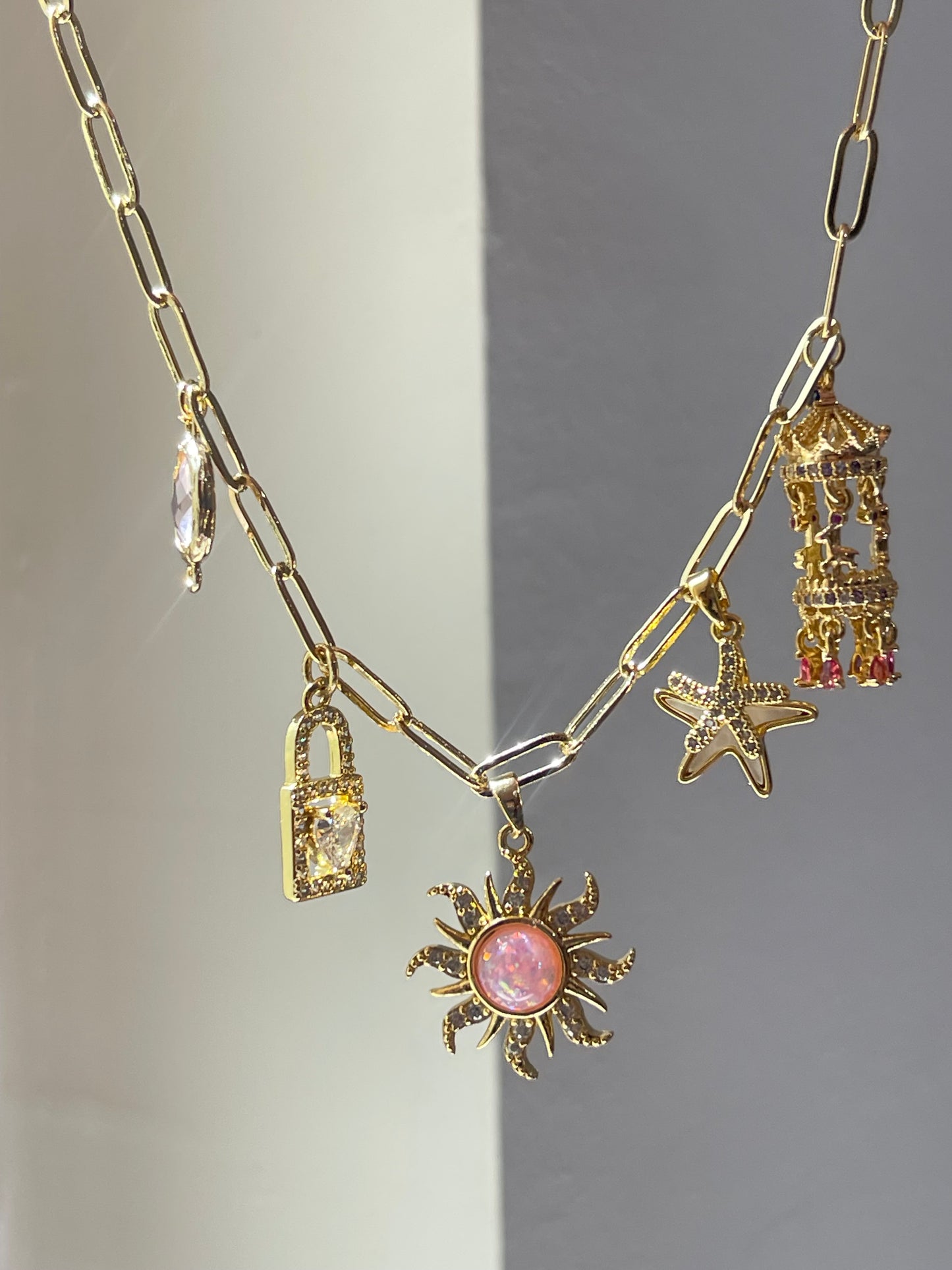 Pink Rapunzel- Gold Plated Charm