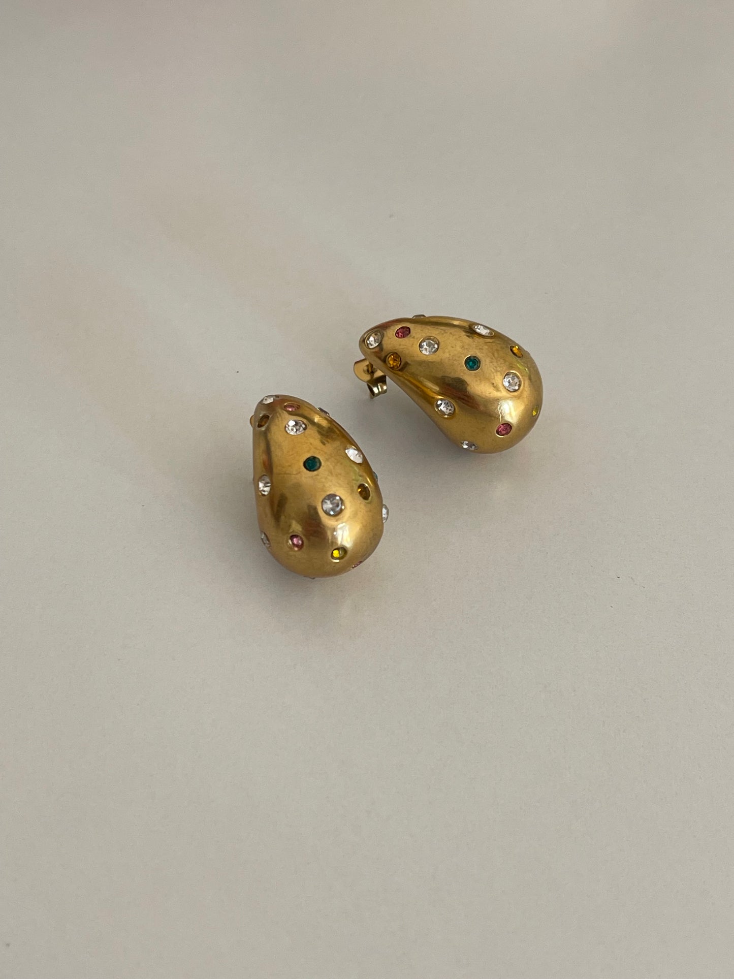Crystal Studs Drop Earrings (Stainless Steel)