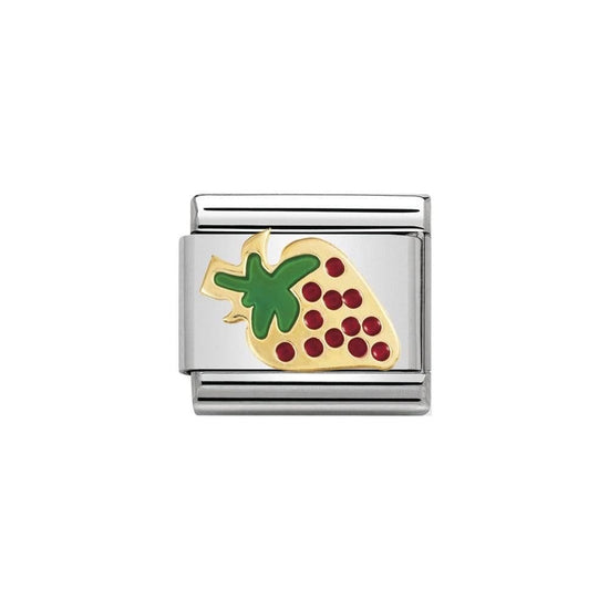 Strawberry - Silver Italian Charm