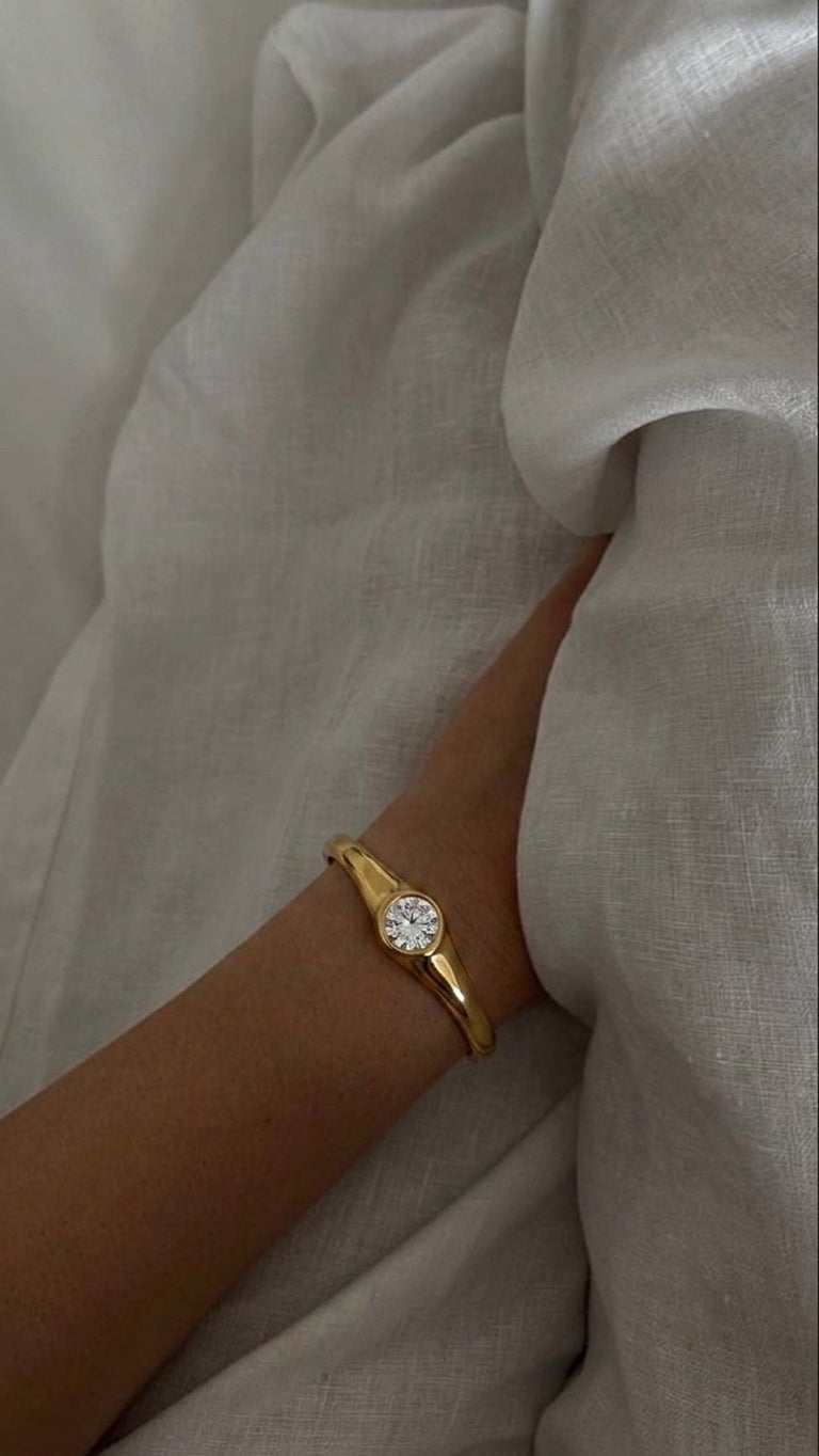 Crystal Gold Cuff (Gold Plated)
