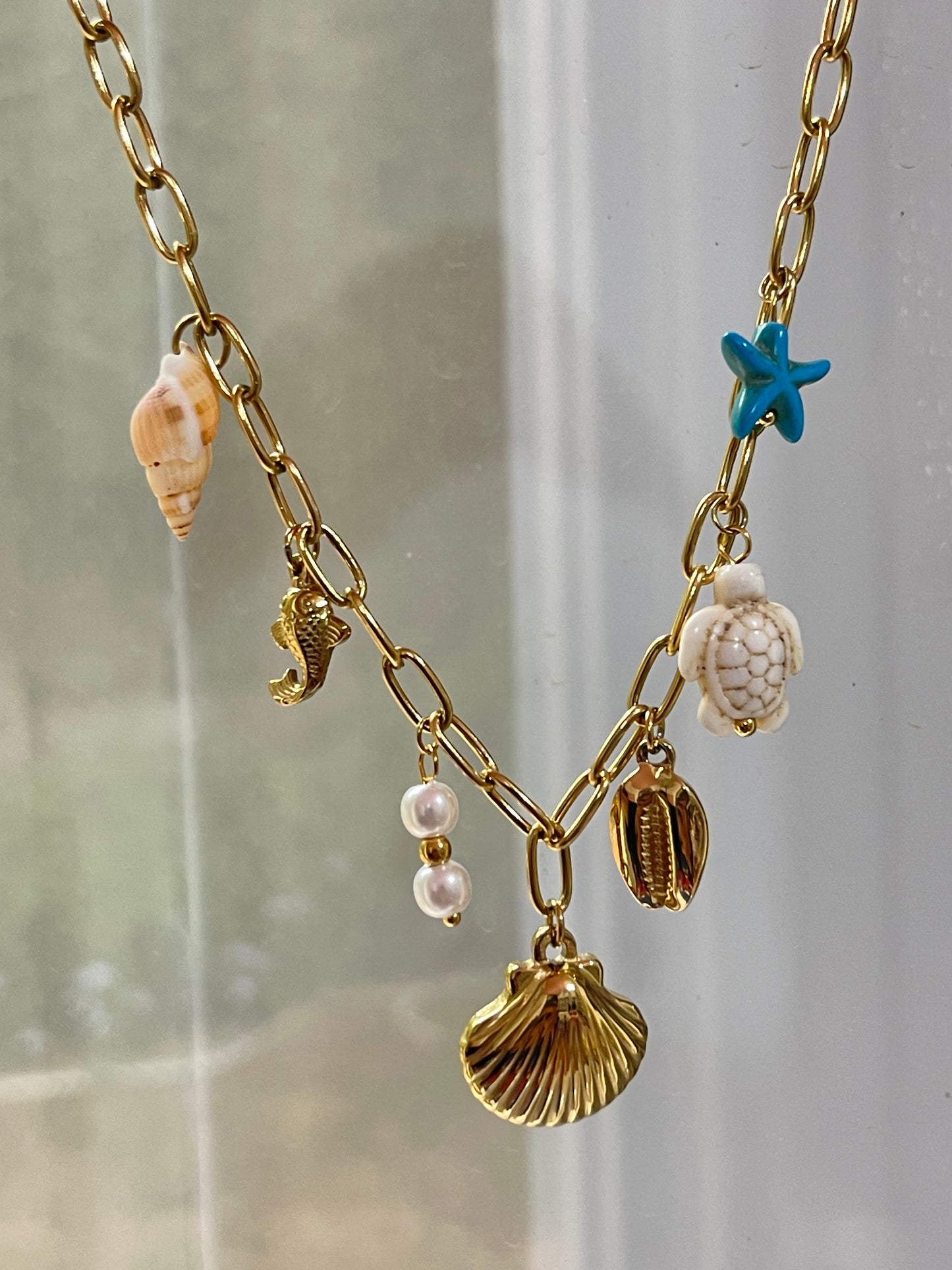 Summer's Up Charm Necklace- Stainless Steel