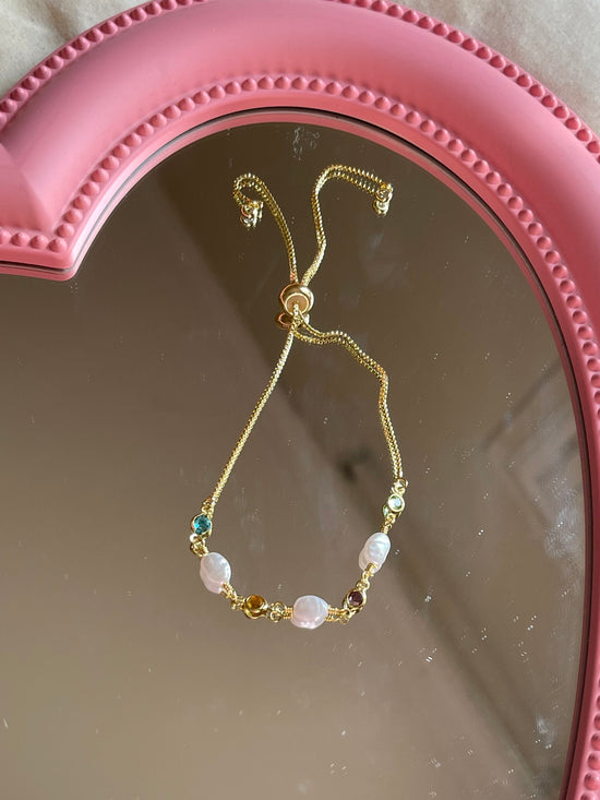 Pearl Stones Bracelet (Gold Plated)