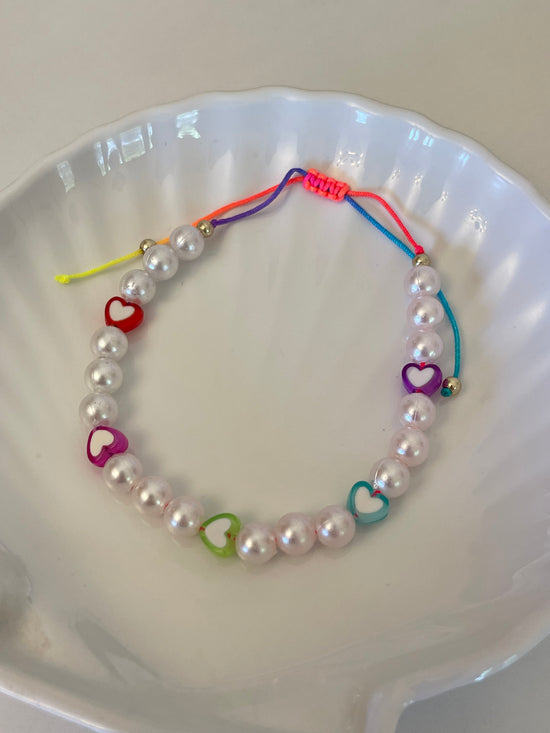 Hearts All Around Pearl Anklet