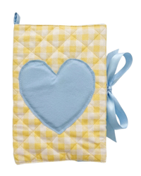 yellow w/ blue heart